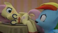 3d anus blufeather cum equine female feral fluttershy_(mlp) friendship_is_magic hi_res horse mammal my_little_pony pony pussy rainbow_dash_(mlp) simple_background turkey_baster wings