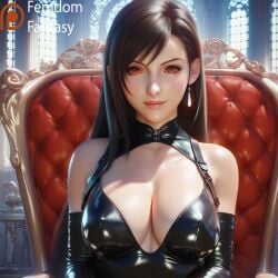 1girls ai_generated big breasts dominant dominant_female domination explicit female femdom femdomfantasyai final_fantasy final_fantasy_vii nude obey ordering room rules throne tifa_lockhart worship