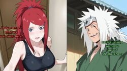 ai_generated blush boruto:_naruto_next_generations crop_top door grabbing indoors jiraiya kushina_uzumaki looking_away looking_down naruto naruto_(classic) naruto_(series) naruto_shippuden naruto_shippuuden outside sexy smile standing story surprised text uzumaki_kushina