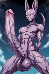 abs ai_generated anthro balls beerus big_balls big_penis cat_humanoid cock cocky69 dragon_ball_super erect_penis erection excessive_size god_of_destruction hard_cock hyper_penis long_penis male_only muscles muscular muscular_anthro muscular_male pecs pectorals penis purple_skin testicles veins veiny veiny_arms veiny_legs veiny_penis veiny_testicles