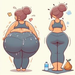 1girls ai_generated ass curvy_female dat_ass fat fat_ass female yoga yoga_pants