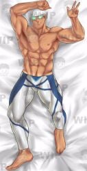 armpit armpit_hair armpits balls bara bulge flaccid jaderarts male male_only muscles muscular nintendo npc_trainer penis pokemon solo solo_male swimmer_(pokemon) swimmer_(pokemon_masters)