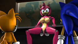 3d amy_rose animatronic big_breasts breasts canine chek clothing female fox fur gloves glowing glowing_eyes green_eyes hedgehog hi_res machine male mammal map nipples nude open_mouth presenting pussy robot smile sonic_(series) sonic_the_hedgehog source_filmmaker spreading tails tails_the_fox