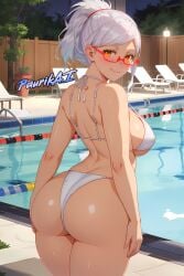 2025 2d 4k 4k_resolution ai_generated aigirl ayase_seiko backyard big_ass big_breasts big_butt blush dandadan detailed ecchi from_behind hd hentai high_resolution highres jacuzzi lewd looking_at_viewer looking_back nsfw paurikai pool porn red_glasses sex smile thick thick_ass thick_thighs uncensored watermark white_bikini white_hair yellow_eyes