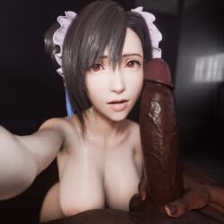 1boy 1girls 2025 3d asian asian_female balls black_hair black_penis breasts dark-skinned_male dark_hair dark_skin derpderp final_fantasy_vii final_fantasy_vii_remake hair_buns hair_ribbon hi_res highres huge_breasts huge_cock imminent_oral interracial japanese japanese_female light-skinned_female light_skin looking_at_viewer nude_female nude_male penis red_eyes selfie testicles tifa_lockhart veiny_penis