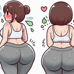 1girls ai_generated ass curvy_female dat_ass fat fat_ass female yoga yoga_pants