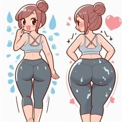 1girls ai_generated ass curvy_female dat_ass fat fat_ass female yoga yoga_pants