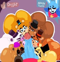 2d 2d_(artwork) animatronic animatronic_female animatronic_girl big_ass big_penis bite breasts character_name cheelseydraw faceless fellatio five_nights_at_freddy's five_nights_at_freddy's:_security_breach five_nights_at_freddy's:_sister_location five_nights_at_freddy's_2 five_nights_at_freddy's_4 fnaf freddy_(fnaf) funtime_freddy genderswap genderswap_(mtf) glamrock_bonnie_(fnaf) glamrock_freddy_(fnaf) golden_freddy_(fnaf) heart-shaped_pupils licking licking_penis looking_at_viewer multiple_fellatio multiple_girls nightmare_fredbear_(fnaf) pov robot robot_girl rule_63 satisfaction satisfied_look sextuple_facial sextuplets sighing straight text_bubble toy_freddy_(fnaf) winking_at_viewer