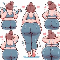 1girls ai_generated ass curvy_female dat_ass fat fat_ass female yoga yoga_pants