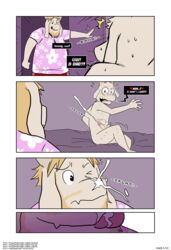 2boys age_difference anthro anthro_on_anthro anthro_only asgore_dreemurr asriel_dreemurr boss_monster caught caught_cumming caught_in_the_act caught_masturbating comic cum cum_in_air cum_on_face don't_look english_text father father_and_son furry furry_only incest male masturbation mature_male muskie no_humans older_male parent penis son tolok undertale video_games yaoi younger_male