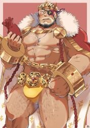 balls balor_(tokyo_afterschool_summoners) bara beard bulge facial_hair flaccid male male_only muscles muscular penis sawch_cls solo solo_male tokyo_afterschool_summoners