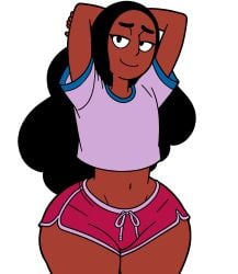 1girls blackmorty_(artist) booty_shorts connie_maheswaran dark-skinned_female indian_female smile steven_universe