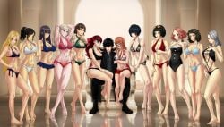 12girls 1boy 6+girls amenoosa ann_takamaki big_breasts bikini blonde_hair breasts chihaya_mifune female harem haru_okumura hifumi_togo kasumi_yoshizawa large_breasts makoto_niijima male megami_tensei mifune_chihaya ohya_ichiko orange_hair persona persona_5 persona_5_royal ponytail red_hair ren_amamiya sadayo_kawakami sae_niijima sakura_futaba shiho_suzui silver_hair sisters straight sumire_yoshizawa swimsuit tae_takemi twintails