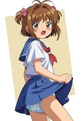 abdl blush cardcaptor_sakura diaper diaper_fetish diaper_under_skirt diapered embarrassed humiliated humiliating humiliation padded sakura_kinomoto