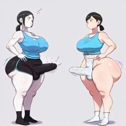 2futas ai_generated ass ass big_ass big_breasts big_butt booty_shorts breasts dolphin_shorts erection erection_under_clothes erection_under_loincloth fundoshi fundoshi_futanari fundoshilover101 futanari huge_ass huge_breasts huge_butt loincloth nintendo sarashi tabi_socks tank_top wii_fit wii_fit_trainer