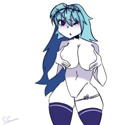 1girls artist_signature blue_hair breasts cookiecreamy dream_game eunoia ice_crown nude open_mouth pussy roblox roblox_game robloxian self_upload stockings tagme thick_thighs thighs white_skin