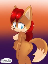 ass ass_focus blue_eyes breasts brown_fur female female_only fox fox_girl fur furry long_tail looking_at_viewer milf nipples nude nude_female posing red_hair rosemary_prower sexy sexy_pose simple_background simple_shading smile smiling smiling_at_viewer solo solo_female solo_focus sonic_(series) sonic_the_hedgehog_(archie) sonic_the_hedgehog_(comics) sonic_the_hedgehog_(series) tagme tagme_(artist) tail