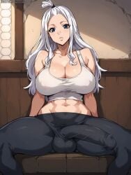 ai_generated big_penis bulge_through_clothing fairy_tail futa_only futanari grapesss light-skinned_futanari mirajane_strauss