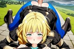 ai_generated anal anal_sex big_breasts blonde_hair blowjob blowjob_face deepthroat doggy_style doggy_style female fire_emblem fire_emblem:_three_houses green_eyes ingrid_brandl_galatea koinaart long_hair multiple_penises patreon penetration perky_breasts sex stable_diffusion thick_thighs