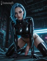 1futa abs ai_generated balls big_balls big_breasts breasts curvy cutanari cybernetics cyberpunk dickgirl futa_only futanari looking_at_viewer nipples nsfw nude penis perfect_body ready_to_fuck small_waist smile solo tan_skin testicles