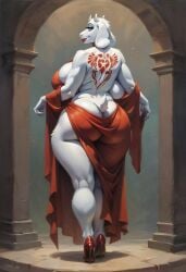 ai_generated anthro anthro_milf ass behind cleavage female female_only furry furry_female furry_only goat_girl goat_milf high_heels huge_ass huge_breasts looking_back tattoo toriel undertale werewolfmortisad294