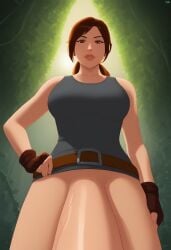 1futa ai_generated blondshell blowjob brown_eyes brown_hair civitai fellatio fellatio_pov futa_only futadom futanari grey_tank_top lara_croft light-skinned_futanari light_skin penis pov solo taker_pov tank_top tomb_raider video_game_character video_game_franchise