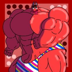 abs banban_(garten_of_banban) garten_of_banban huge_bulge male_only muscular party_hat pecs