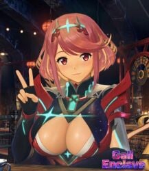 ai_generated armored_female artist_logo artist_name artist_signature bar_background big_tits big_titties boobs breasts coffee_mug edited_image female female_only gloves hair_ornament in_game light-skinned_female light_skin monolith_soft multicolored_clothing nintendo nintendo_switch_2 not_porn oiled_breasts peace_sign pyra pyra_(xenoblade) red_eyes red_hair red_hair_female short_hair tits video_game video_game_character video_game_franchise x_username xenoblade_(series) xenoblade_chronicles_(series) xenoblade_chronicles_2 yallahs80