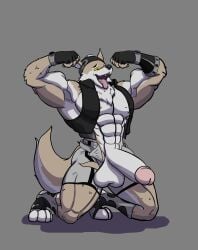 abs absurd_res anthro balls big_balls big_muscles big_penis canid canine canis clothing epic_games expansion flexing fortnite genital_expansion genitals growth hi_res huge_cock huge_muscles humanoid_genitalia humanoid_penis male mammal muscle_growth muscular muscular_anthro muscular_male penis penis_expansion ripping solo torn_clothing umbreoncloud wendell_(fortnite) wolf