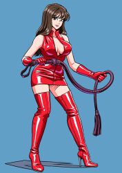 1female 1girls adult adult_female asian asian_female asian_girl boot_fetish boots clothes dominant dominant_female dominatrix enkaboots female female_focus female_only femdom gloves high_heel_boots high_heels knee_boots kneehigh_boots leather leather_boots leather_clothing leather_gloves long_legs looking_at_viewer original original_character original_characters red_boots red_leather tall_boots teasing thigh_boots thigh_highs thighhigh_boots thighhighs thighs whip