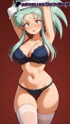 1girls 2025 ai ai_assisted ai_generated anime anime_girl anime_style arms_up artist_name big_breasts big_breasts big_breasts big_chest blue_panties blush bra breast breasts breasts breasts bust busty chest curvy earrings electroworld female green_eyes green_hair hi_res high_quality high_resolution highres jewelry large_breasts long_hair looking_at_viewer navel open_mouth panties patreon patreon_username pointy_ears red_background ryoko_hakubi solo stable_diffusion tenchi_muyo! thick_thighs thighhighs thighs underwear watermark wide_hips