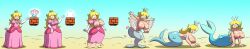1girls 2020s 2025 blue_tail breast_expansion brick_block commission crown female female_only grepstrash huge_breasts mario_(series) mermaid mermaid_tail power_up princess_peach prinnydood solo tail tiara transformation transformation_sequence