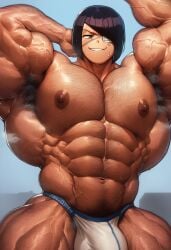 1boy 1male abs ai_generated ambush_(trap) arm_behind_head arm_hair arm_veins bara bara_tiddies bara_tits barechested biceps black_hair boy boy_tits bulge chest_hair civitai eyepatch feet_out_of_frame genderswap_(ftm) hairy_armpits hairy_arms hairy_legs komi-san_wa_komyushou_desu komi_can't_communicate large_pectorals leg_hair male male_focus male_only man_boobs man_nipples man_tits manly muscle muscles muscular muscular_male nakanaka_omoharu navel navel_hair nipples obliques outdoors outside pecs pectorals penis_bulge presenting_armpits pubic_hair pubic_hair_peek rule_63 sewoh26 shirtless shirtless_male short_hair smirk solo solo_focus stomach sweat tagme thick_arms thick_thighs thighs topless topless_male underwear_only veins