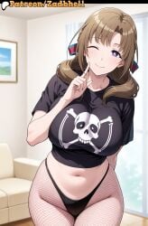 ai_generated zadbhell 1girls curvy curvy_figure mature_female breasts ass huge_breasts huge_ass solo long_hair mother motherly_cuckold cheating ntr thong cameltoe room brown_hair blush tsuujou_kougeki_ga_zentai_kougeki_de_ni-kai_kougeki_no_okaasan_wa_suki_desu_ka? oosuki_mamako cosplay