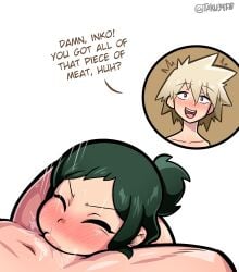 1boy 2girls 2milfs absurd_res absurd_resolution absurdres all_the_way_to_the_base bakugou_mitsuki blonde_hair blush blush_lines boku_no_hero_academia chubby chubby_female coaching curvaceous curvy curvy_female curvy_figure deepthroat dialogue english_text fellatio female green_hair hi_res high_resolution highres inko_midoriya light-skinned_female light_skin male male/female mature mature_female midoriya_inko milf mitsuki_bakugou my_hero_academia older_female oral oral_sex ponytail red_eyes sexual_coaching short_hair shounen_jump slightly_chubby slightly_chubby_female straight sucking sucking_dick sucking_off sucking_penis sweat sweating sweaty sweaty_body sweaty_face tagme taku34128 text tied_hair voluptuous voluptuous_female yuri