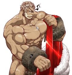 artist_request balor_(tokyo_afterschool_summoners) bara beard facial_hair male male_only muscles muscular nude solo solo_male tokyo_afterschool_summoners