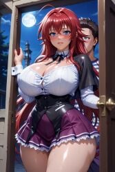 ai_generated big_breasts big_butt big_penis blue_eyes doggy_style grabbing_from_behind high_school_dxd perfect_body perfect_legs red_hair rias_gremory seductive_look sexy sexy_pose skirt thick_thighs top-down_bottom-up ul7990