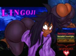 1boy ahoge ass ass_focus bulge dark_skin dragon_ball english_text fat_ass femboy femboy_only feminine feminine_male flat_chested huge_ass kneeling lingoji long_hair male male_only on_all_fours original_character pants_rip parkretura robe robes saiyan scar solo solo_focus solo_male text thebushmenace thick_ass thick_thighs wide_hips