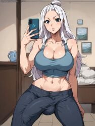 ai_generated big_penis bulge_through_clothing fairy_tail futa_only futanari grapesss light-skinned_futanari mirajane_strauss