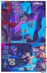 1girls adult_and_teenager age_difference alien alien/human alien_girl almost_caught arcee arcee_(prime) blue_eyes breasts comic cybertronian dialogue english english_text female fred_perry human humanoid interspecies jack_darby living_bike machine male male/female male_human/female_alien male_human/female_humanoid male_human/female_robot mature_female optimus_prime penetration pussy robot sex speech_bubble stealth_sex straight teenage_boy teenager text transformers transformers_prime vaginal_penetration