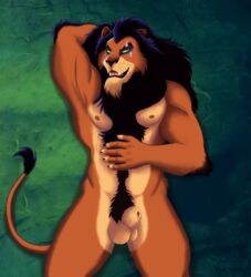 1boy anthro balls disney feline lion male male_only mammal penis scar_(the_lion_king) solo tarolyon the_lion_king