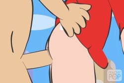1boy 1girls blue_hair bottomless bouncing_breasts breasts dress edit female flash flash_game gif hooded_jacket hoodie large_breasts light-skinned_male light_skin long_hair male mario_(series) minus8 minus8_(smb_enemies) nintendo noko_(minus8) peachypop34 red_dress sex shy_gal straight super_mario_bros. vaginal_penetration