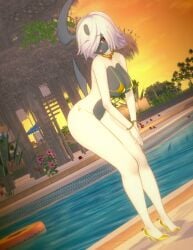 1female 1girl 1girls 3d absol anthro anthro_female anthro_only anthrofied bedroom_eyes big_ass big_boobs big_breasts big_butt big_thighs bikini bikini_bottom bikini_top bracelets curvy curvy_body curvy_figure curvy_hips curvy_thighs earrings female female_focus female_only furry furry_female furry_only golden_bikini golden_earrings golden_heels golden_high_heels golden_hour golden_jewelry golden_necklace heels high_heels hop_earrings horn jewelry koikatsu looking_at_viewer micro_bikini necklace pokemon pokemon_(species) pool render_007 seducing seductive seductive_eyes seductive_look seductive_pose seductive_smile smile smiling smiling_at_viewer standing sunset tounge_out voluptuous voluptuous_anthro voluptuous_body voluptuous_female white_fur
