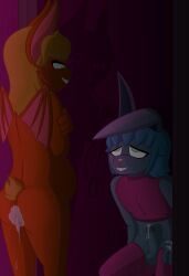 absurd_res anthro anus bat bat_wings belly big_belly bodily_fluids butt caught caught_in_the_act caught_masturbating clothing crop_top crossed_arms cum cum_drip cum_inflated_belly cum_on_butt cum_on_hand cum_on_penis cum_on_self dripping duo embarrassed fangs femboy femboy/femboy fluffy fluffy_tail gaping gaping_anus genital_fluids genitals hi_res inflated_belly lagomorph leaking leaking_anus leaking_cum leash legwear leporid looking_at_another magic magic_user male male/male mammal masturbation membrane_(anatomy) membranous_wings moops_(moopsart) moopsart nude nude_anthro peeping penis quinn_(moopsart) rabbit shadow shadow_magic shirt stockings submissive submissive_male tail teeth thigh_highs topwear umbrakinesis voyeur wings