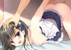 breasts dan_ball feng gakkou_no_seiiki maid nipples no_bra nopan open_clothes open_shirt pussy_juice sex shirt