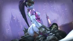 3d animated areolae ass bombowykurczak breasts bubble_butt cowgirl_position erection female jiggle long_hair male nipples no_sound overwatch overwatch_2 penis ponytail purple_hair reaper sex source_filmmaker straight tied_hair video widowmaker