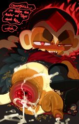 1boy after_sex bloons_tower_defense cum_in_ass druid_monkey_(bloons) femboy gay goatboydraws monkey