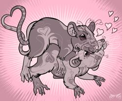 2025 animal_on_animal feral_on_feral flat_colors heart-shaped_pupils heart_eyes heart_symbol hearts_around_head hearts_in_eyes humor mating no_visible_genitalia rat rats risobase stylized tagme