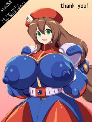 1girls alternate_breast_size big_breasts big_nipples breast_grab breasts breasts_bigger_than_head breasts_out commission commissioner_upload desuroguma female female_focus female_only gigantic_breasts hand_on_breast hi_res holding_breast huge_breasts long_hair massive_breasts milf nipples puffy_areola puffy_nipples smile white_hair wide_hips dress fully_clothed long_sleeves monochrome nipples_visible_through_clothing sketch tight_clothes tight_clothing tight_dress beret mega_man mega_man_x iris_(mega_man) reploid