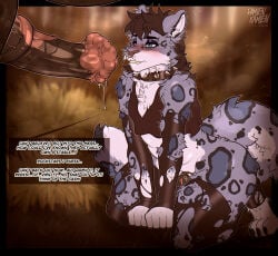 absurd_res animal_genitalia animal_penis anthro armwear aroused barn big_penis black_hair blue_eyes blush bodily_fluids brown_body brown_fur butt chastity_cage chastity_device clothing collar crop_top damienkamien dripping duo ear_piercing ears_up equid equine equine_genitalia equine_penis eyebrow_piercing eyebrows faceless_character faceless_male facial_piercing felid feline feral fist flared_penis fluffy fluffy_hair fluffy_tail fur gay gay_male genital_fluids genitals grey_body grey_fur hair hay hi_res horse kneeling leaking_precum legwear leopard_spots makeup male male/male mammal markings medial_ring musk musk_cloud musky_penis nose_piercing pantherine penis piercing precum precum_drip precum_on_penis precum_string ring ring_piercing shirt snow_leopard speech_bubble spiked_collar spikes spots spotted_body spotted_fur stable submissive submissive_anthro submissive_male sweat sweaty_genitalia tail text tipsu topwear torn_armwear torn_clothing torn_legwear vein veiny_penis white_body white_fur yaoi